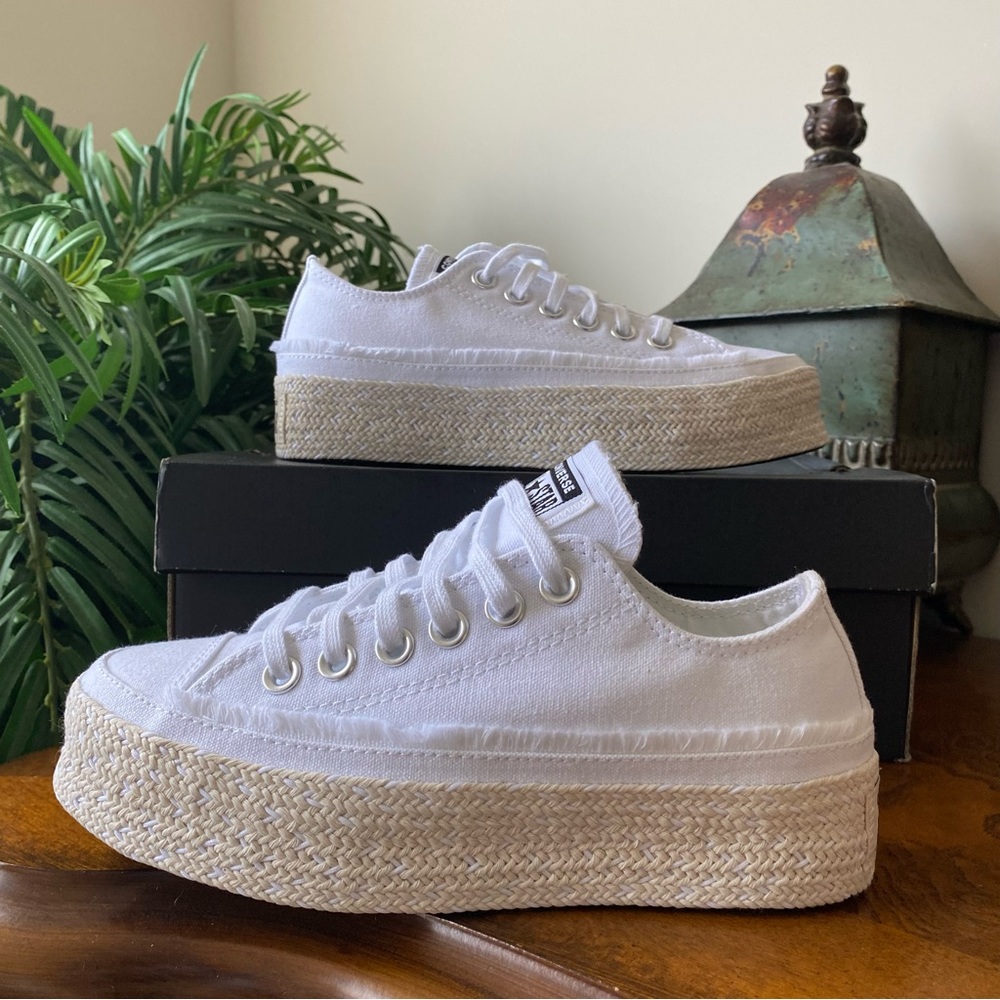 Converse Chuck Taylor All Star Espadrille Low Trail to Cove White Platfo…